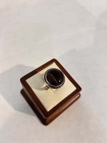 Vintage Sterling Silver tigers eye Ring sz 8