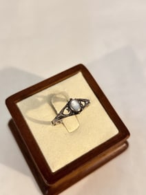 Vintage Sterling Silver mother of pearl Ring sz 10