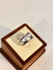 Vintage Sterling Silver modernist band Ring sz 7