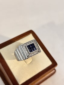 Vintage Sterling Silver CZ Ring sz 10.5