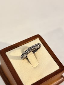 Vintage Sterling Silver marcasite band Ring sz 8