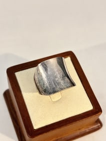 Vintage Sterling Silver Modernist Ring sz 9