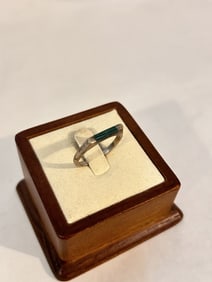 Vintage Sterling Silver thailand Malachite Ring sz 7