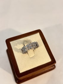 Vintage Sterling Silver modernist band Ring sz 8