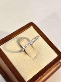 Vintage Sterling Silver Rhinestone Ring sz 9