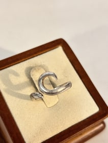 Vintage Sterling Silver modernist Ring sz 7