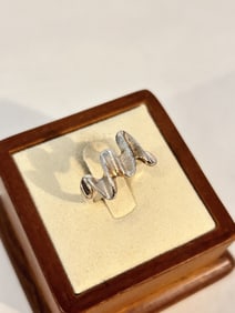 Vintage Sterling Silver modernist Ring sz 7