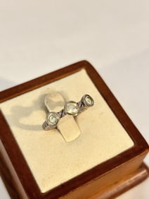 Vintage Sterling Silver tourmaline Ring sz 8