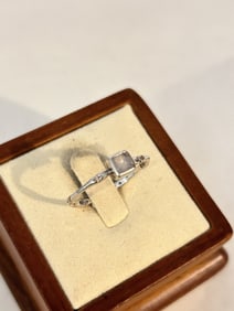 Vintage Sterling Silver rhinestone Ring sz 9