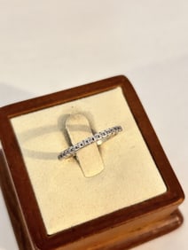 Vintage Sterling Silver rhinestone Ring sz 8