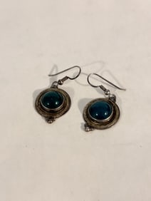 Vintage Sterling Silver gem stone earrings