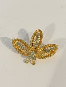 Vintage Austria butterfly rhinestone Brooch
