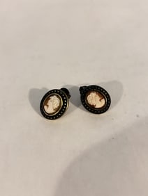 Vintage Amedeo post cameo earrings