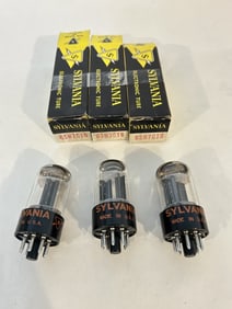 3 NOS NIB Matched Sylvania 6SN7GTB Chrome Top Tubes