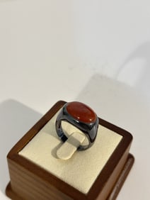 Vintage sterling Silver gemstone Ring sz 9