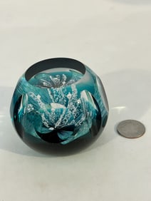 vintage caithness scotland jubilee orchard paperweight 3"