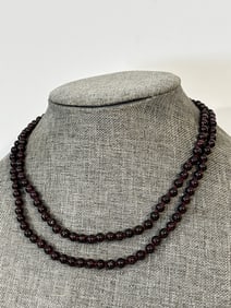 Vintage Amethyst tested beaded Necklace 34"