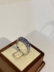 Vintage sterling Silver gemstone Ring sz 10