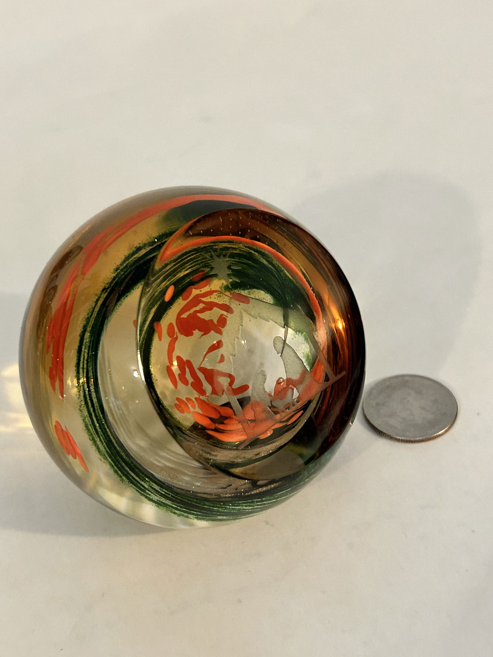 Caithness Scotland Nativity Scene Art Glass Paperweight SIGNED Mint! 3" (1 of 6)