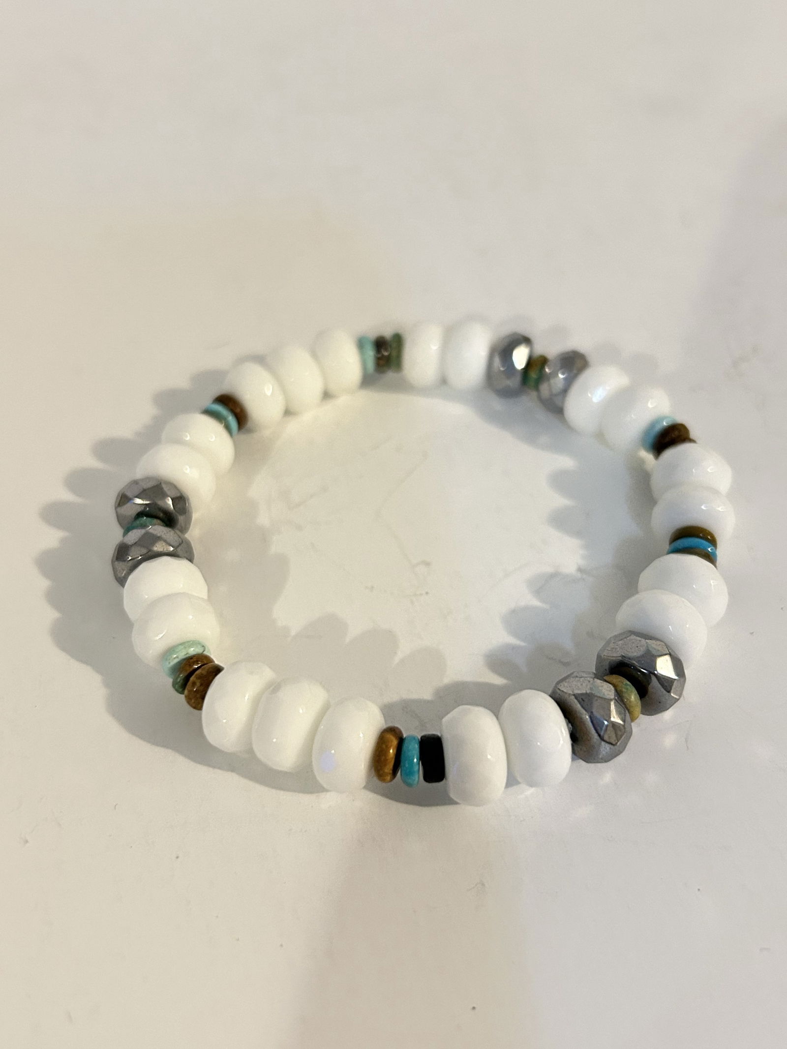 Vintage gem stone beaded stretch Bracelet (1 of 4)