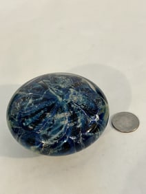 Vintage Robert Eickholt Vintage Hand Blown Glass Paperweight Artist Signed 3 1/2"