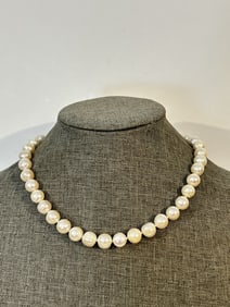 VTG WW 14K Gold Bead Freshwater Pearl necklace 16"