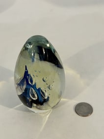 Vintage 1998 Robert Eickholt Large Art Glass Iridescent Paperweight - Signed 4 1/2"