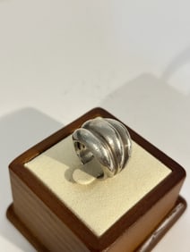 Vintage sterling Silver Modernist mexico Ring sz 5