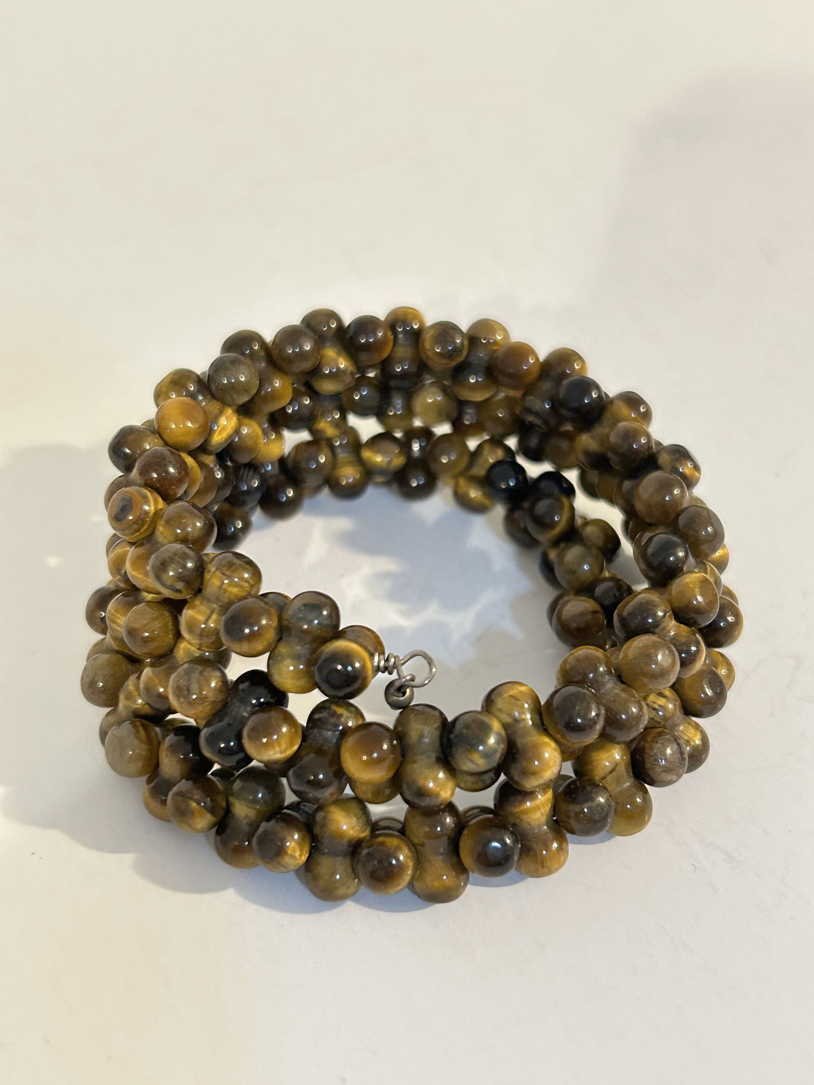 Vintage beaded tigers eye stretch Bracelet (1 of 4)