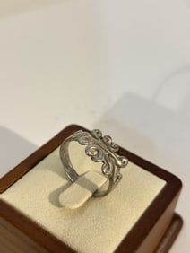 Vintage sterling Silver modernist Ring sz 8