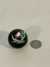 Vintage 1995 bird mini Glass Paper Weight 1 3/4"