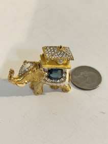Vintage P.E.P. Erwin Pearl PEP Gold Tone elephant brooch