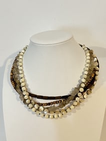 Vintage Sterling Silver beaded Necklace sz 18"