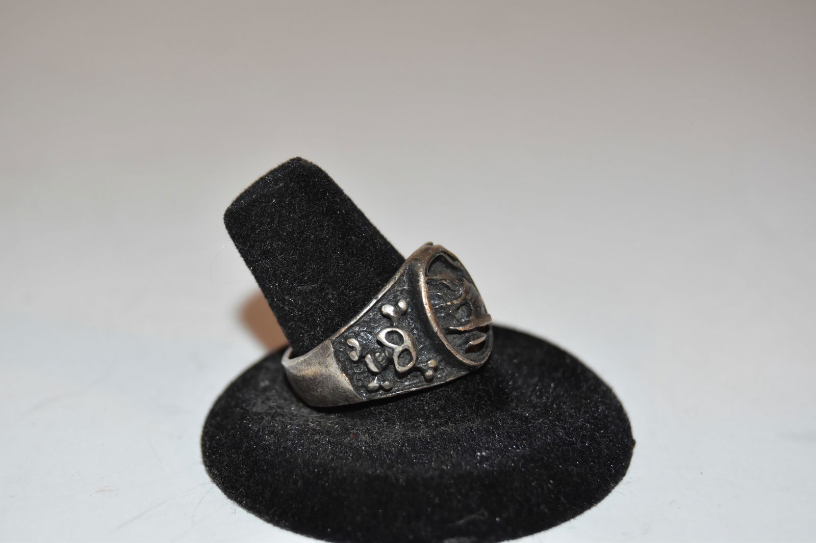 Vintage Sterling Silver Ring Size 10 Mens Skull Bones Biker Rocker Goth Punk (1 of 5)