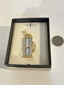 Vintage Liz Claiborne Gold Clubs Brooch Two Tone