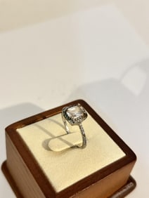 Vintage sterling Silver Tourmaline Ring sz 8