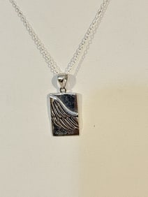 Vintage Sterling Silver believe pendant Necklace 18"