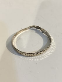 Vintage Sterling Silver 925 Italy Herringbone Bracelet 7"