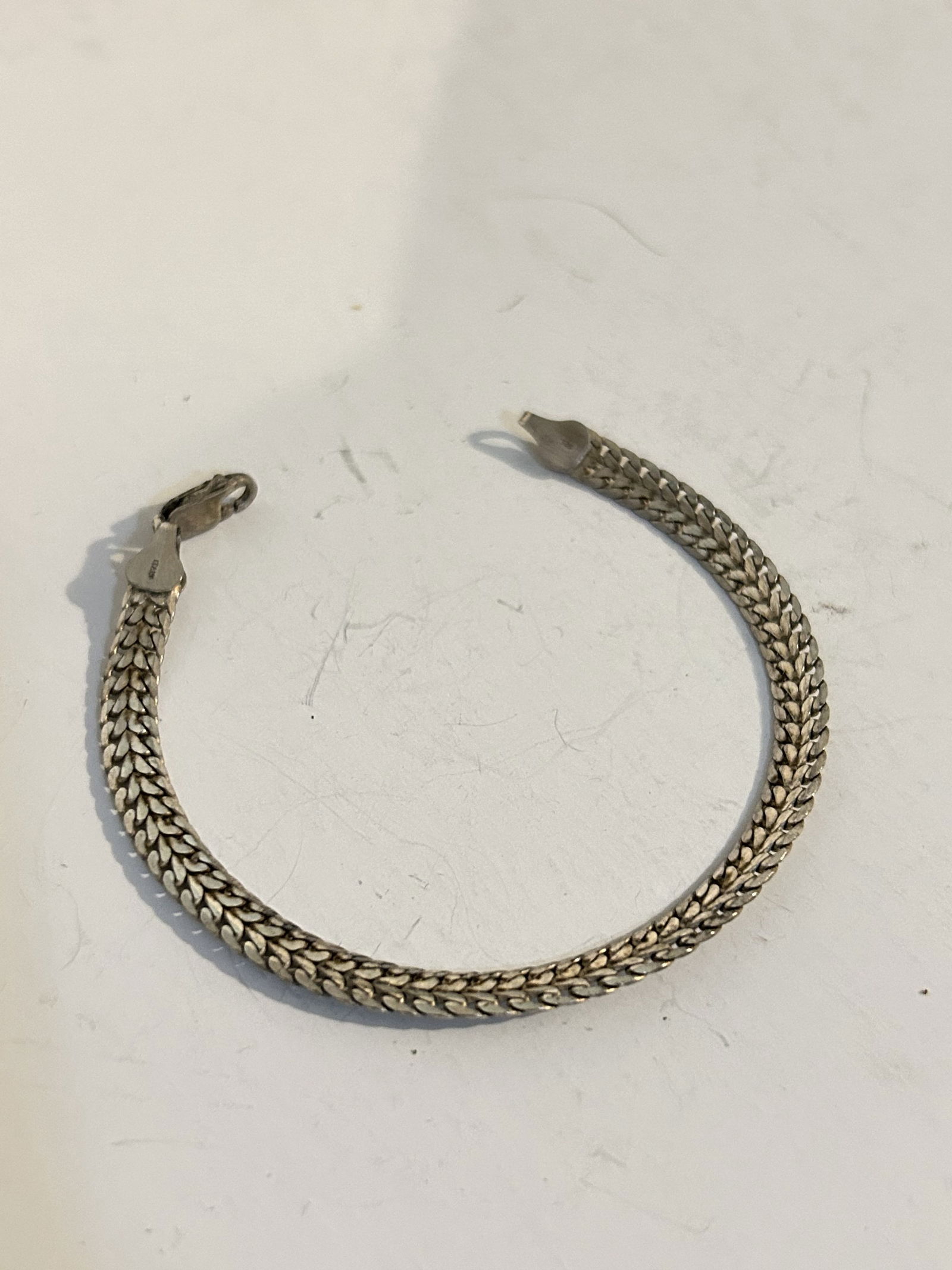 Vintage Sterling Silver 925 Italy Herringbone Bracelet 7" (1 of 4)