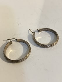 Vintage sterling silver hoop earrings