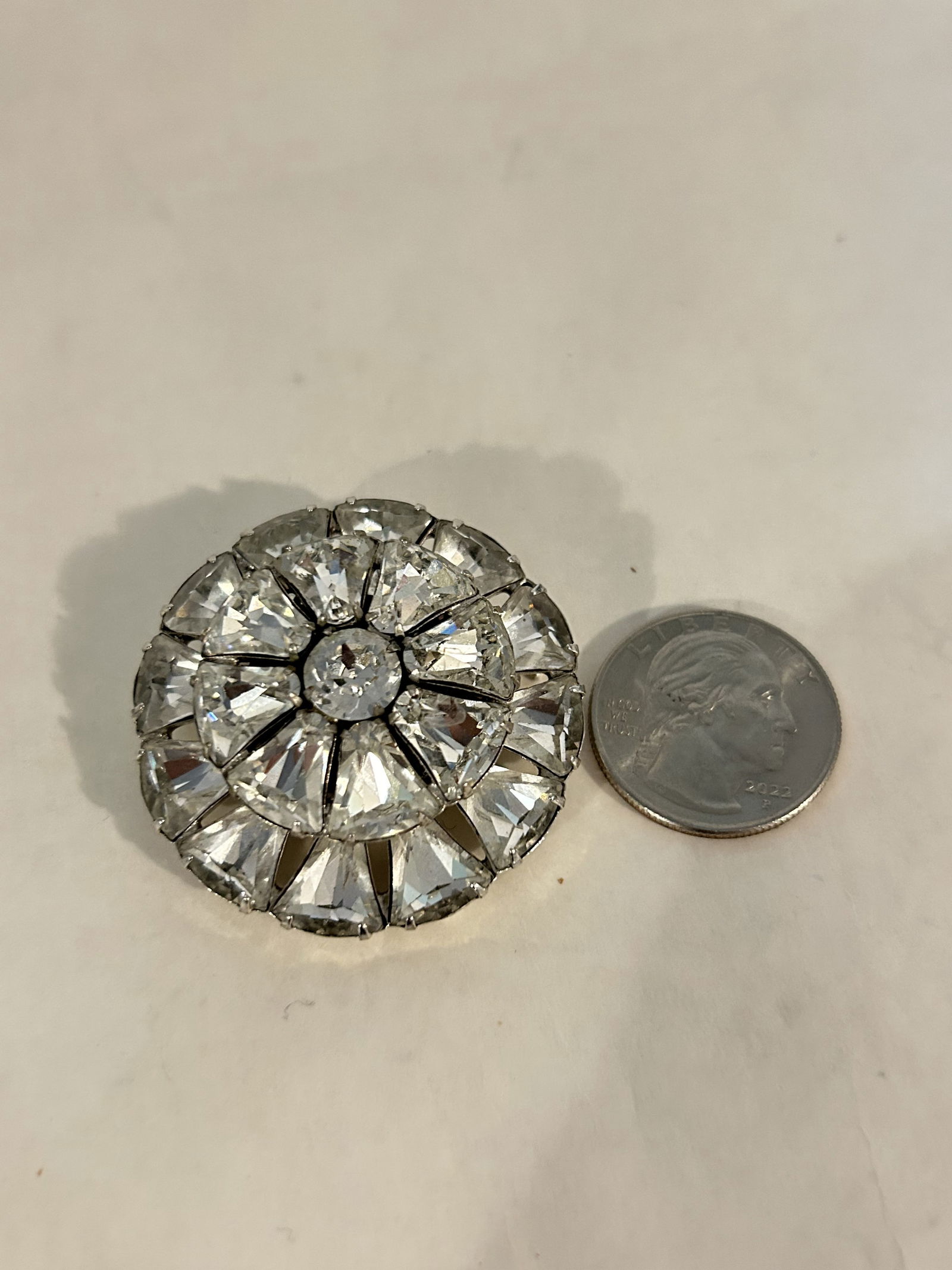 Vintage Weiss Signed Rhinestone Flower Brooch (1 of 4)