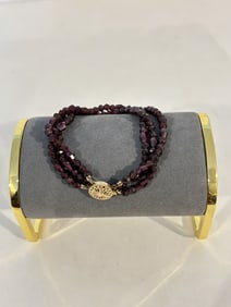 Vintage Gold filled Amethyst Bracelet 7"