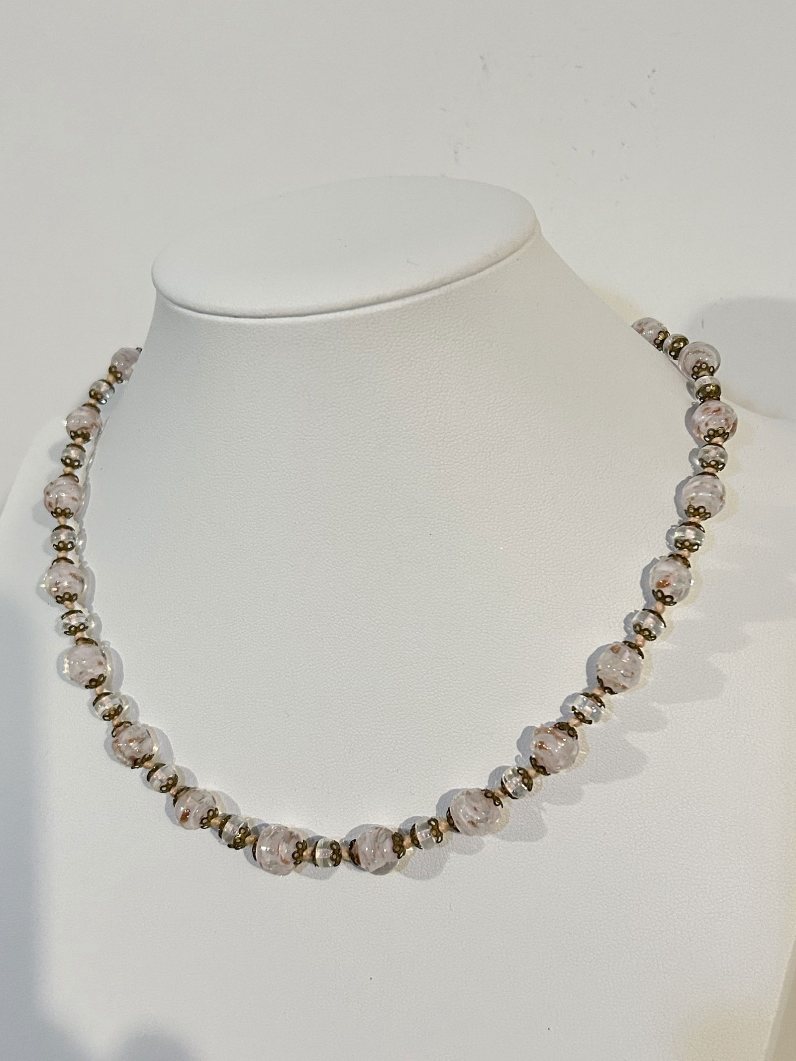 Vintage beaded glass Necklace 16" (1 of 5)