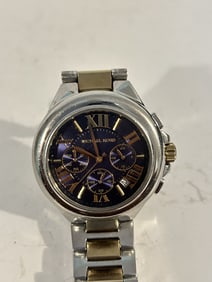 Michael Kors Camille Chronograph Silver Dial Two-Tone Ladies Watch MK5758