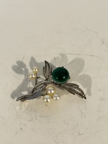 Vintage Sterling Silver floral Brooch