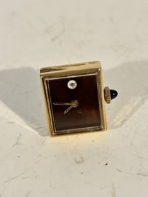 vintage gold tone working pin watch