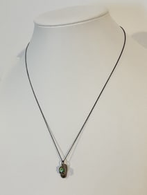 Vintage Sterling Silver baby shoe pendant Necklace 18"