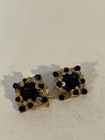 Vintage wingback goldtone filigree Earrings