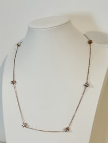 Vintage Sterling Silver tycoon rhinestone Necklace 23"