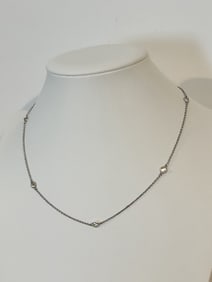 Vintage Sterling Silver rhinestone Necklace 18"